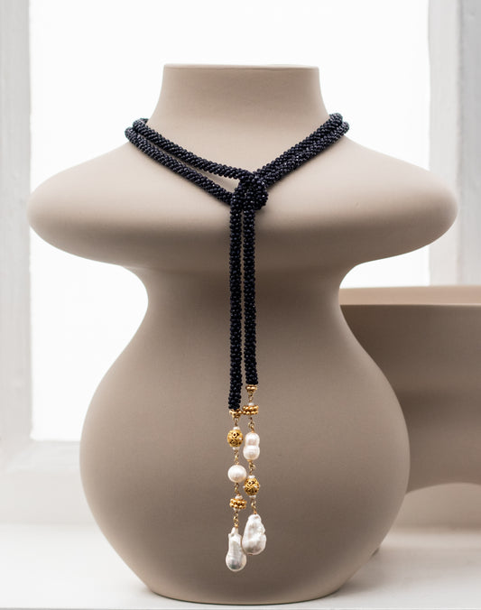 VENEZIA ROPE NECKLACE NAVY SUNSTONE