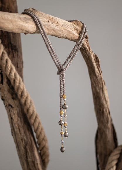 VENEZIA ROPE NECKLACE SMOKEY QUARTZ