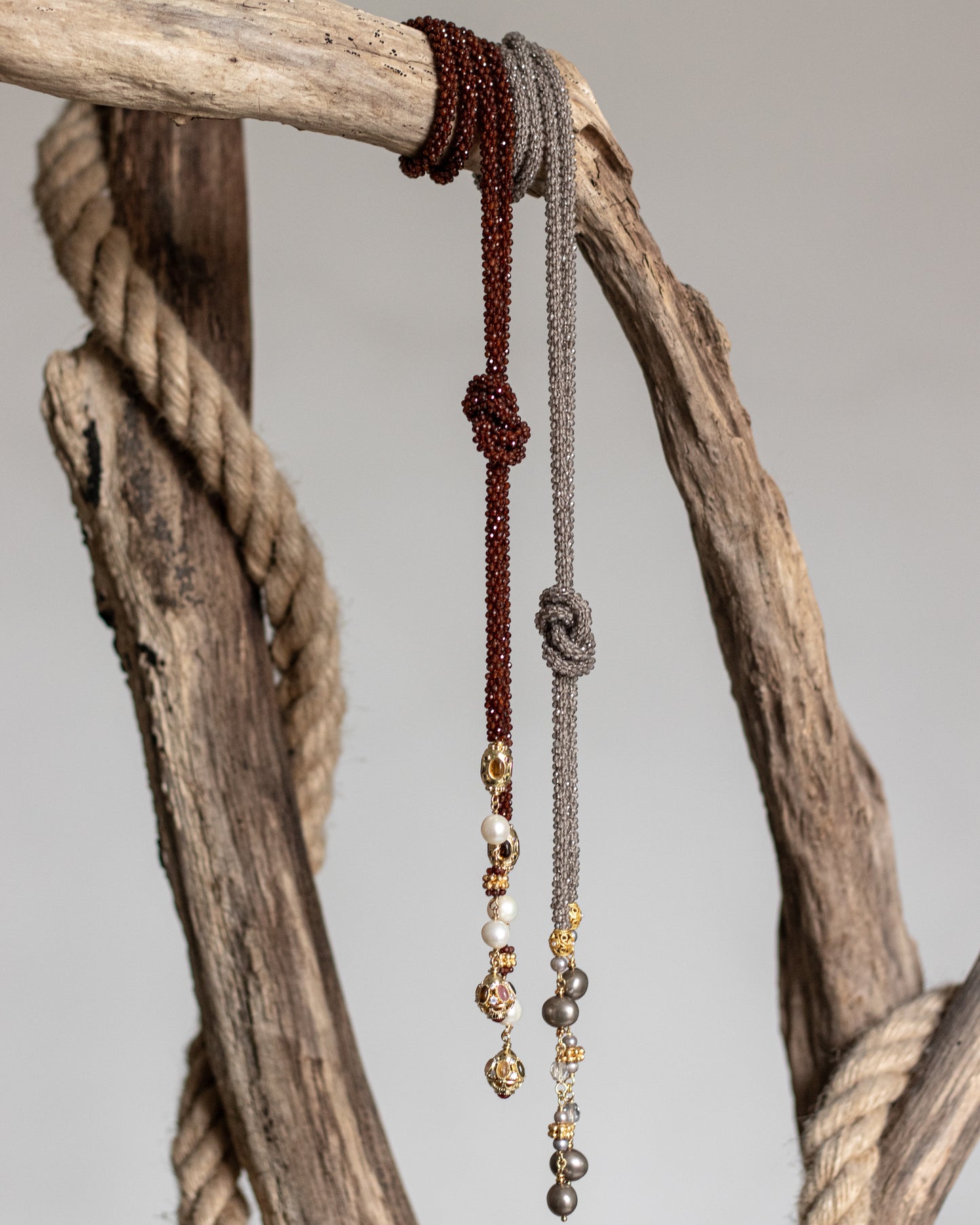 VENEZIA ROPE NECKLACE SMOKEY QUARTZ